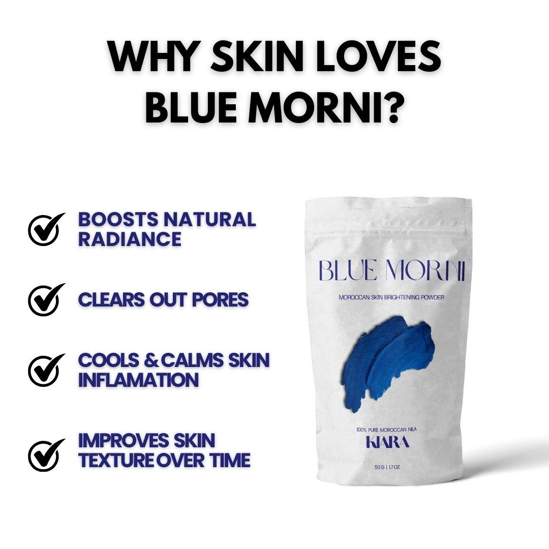 Blue Morni™ by Kiara | Moroccan Skin Brightening Powder | Pure & Natural