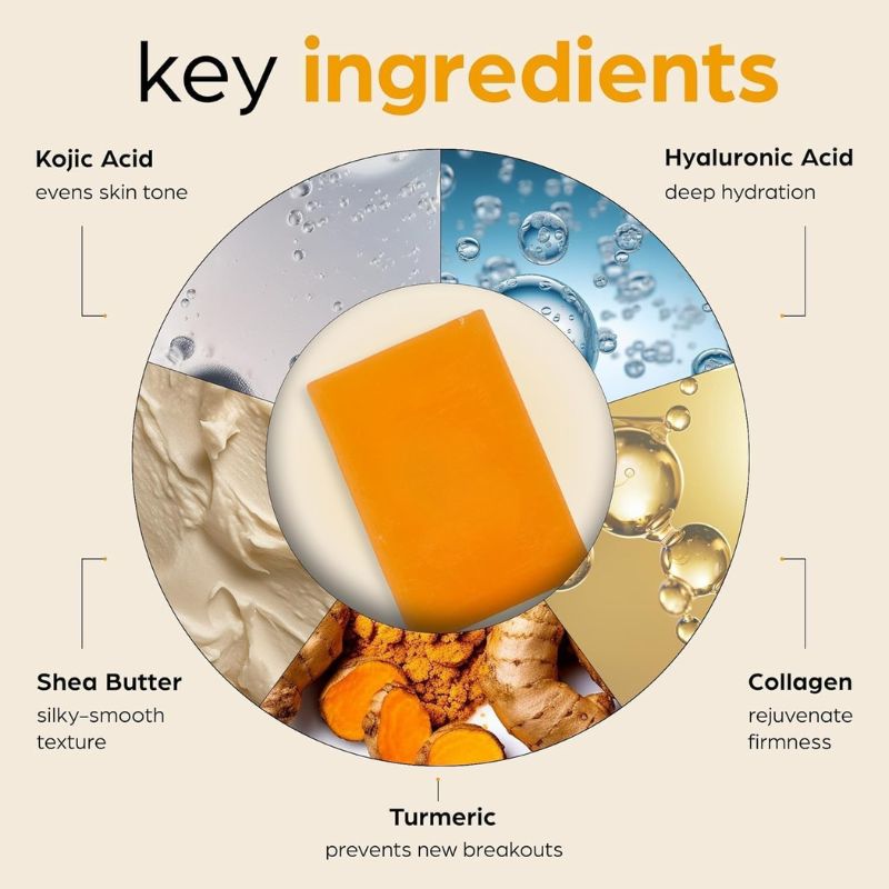 KomalKanti™ by Kiara - Turmeric + Kojic Brightening Bar Soap