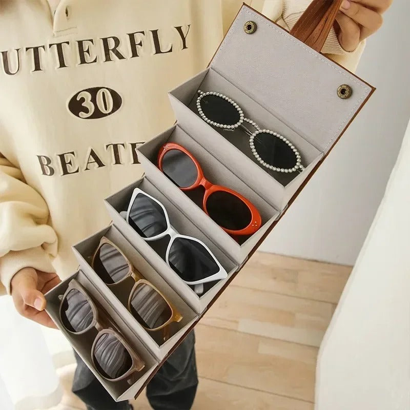 Portable Eyewear Organizer – Stylish Foldable Storage for Glasses & Accessories